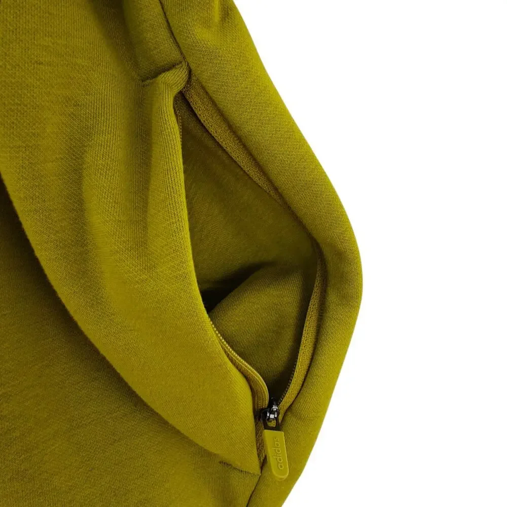 Adidas One Fleece Basketball Crewneck Sweatshirt Pulse Olive Zip Pockets Med NWT